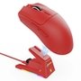 Mouse Gamer sem Fio Attack Shark X1, Ultraleve, com Base de Carregamento Magnético RGB, Tri-Mode, 40.000 DPI, Sensor Óptico PAW3395 PRO, 6 Botões - Vermelho