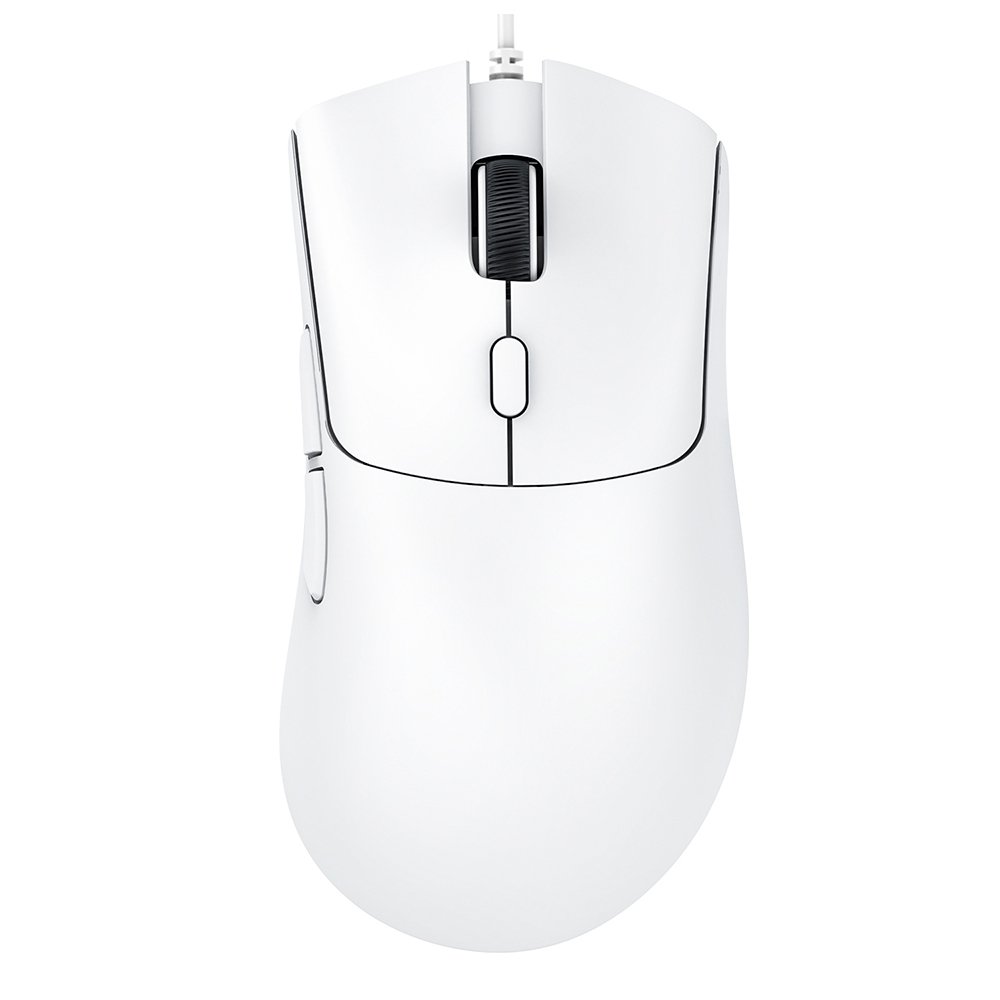 Mouse Gamer com Fio Attack Shark R1 Ultraleve e design Ergonômico, 12.800 DPI, 6 Botões - Branco Mouse Gamer com Fio Attack Shark R1 Ultraleve e design Ergonômico, 12.800 DPI, 6 Botões - Branco