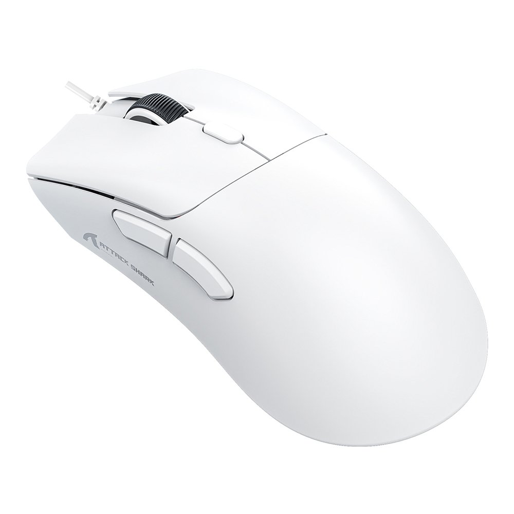 Mouse Gamer com Fio Attack Shark R1 Ultraleve e design Ergonômico, 12.800 DPI, 6 Botões - Branco Mouse Gamer com Fio Attack Shark R1 Ultraleve e design Ergonômico, 12.800 DPI, 6 Botões - Branco