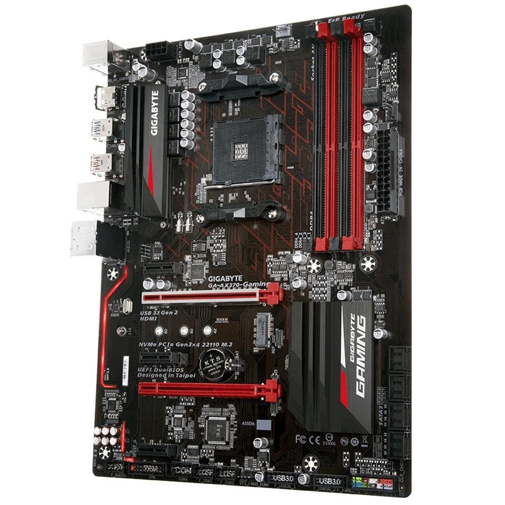 Placa-Mãe Gigabyte GA-AX370-Gaming, AMD AM4, ATX, DDR4 Placa-Mãe Gigabyte GA-AX370-Gaming, AMD AM4, ATX, DDR4