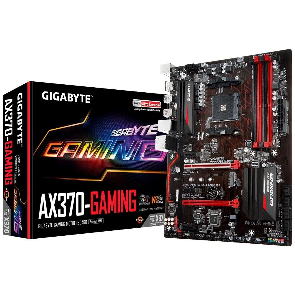 Placa-Mãe Gigabyte GA-AX370-Gaming, AMD AM4, ATX, DDR4 Placa-Mãe Gigabyte GA-AX370-Gaming, AMD AM4, ATX, DDR4