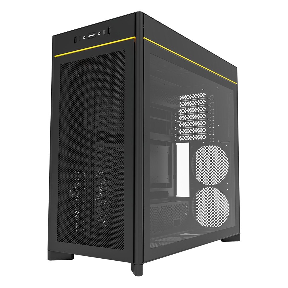 Gabinete Gamer Montech HS01, Mid-Tower, ATX, Vidro Temperado, Sem FANs, Preto - HS01BK Gabinete Gamer Montech HS01, Mid-Tower, ATX, Vidro Temperado, Sem FANs, Preto - HS01BK