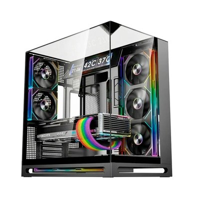 Gabinete Gamer Liketec Cygnus Dark, ATX, 8 Fans ARGB e Display LCD, Vidro Temperado, Preto - LT-GB-CYGNUSPROGLASS-DARK-V1