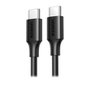 Cabo Tipo C para Tipo C Ugreen, USB 2.0, Niquelado, 1m, Preto - UG-50997
