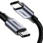 Cabo de Dados Tipo C para Tipo C Ugreen, 5A, 100W, 1m, Cinza e Preto - UG-70427