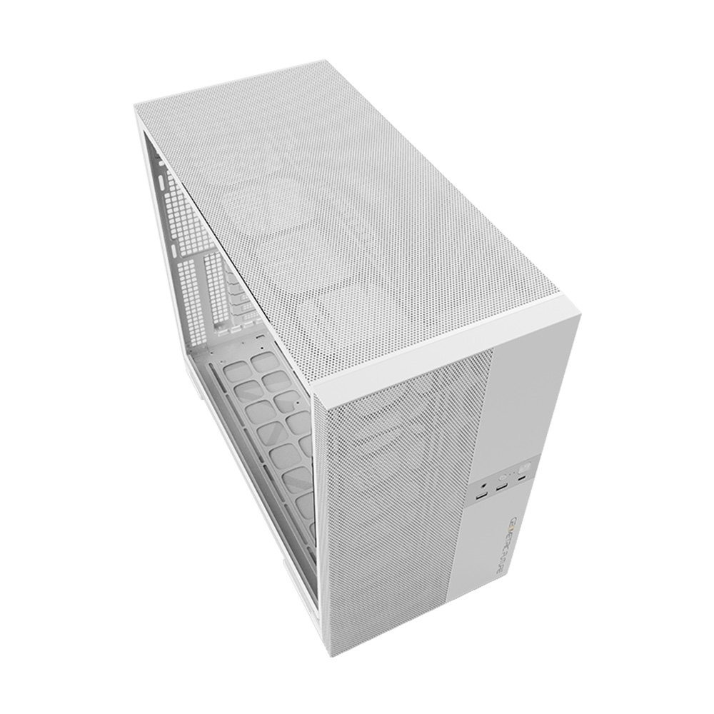 Gabinete Gamer Geometric Future Model 5 Vent, Mid Tower, ARGB, ATX, Lateral em Vidro, Mesh Frontal, com 5 Fans, Branco - GEO-M5VF-W