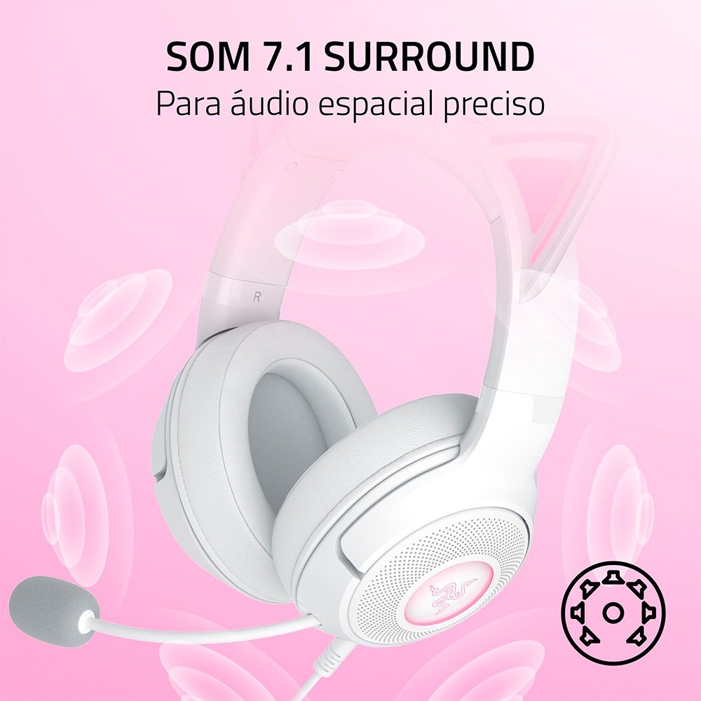Headset Razer Kraken Kitty V2 RGB USB | KaBuM!