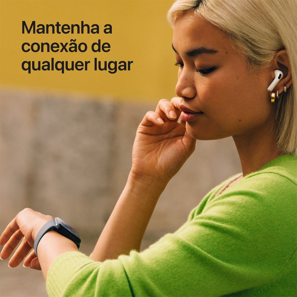 Apple Watch SE 3 GPS, Caixa Estelar de Alumínio de 44 mm, Pulseira Esportiva Estelar, Tamanho M/G - MEHJ4AM/A