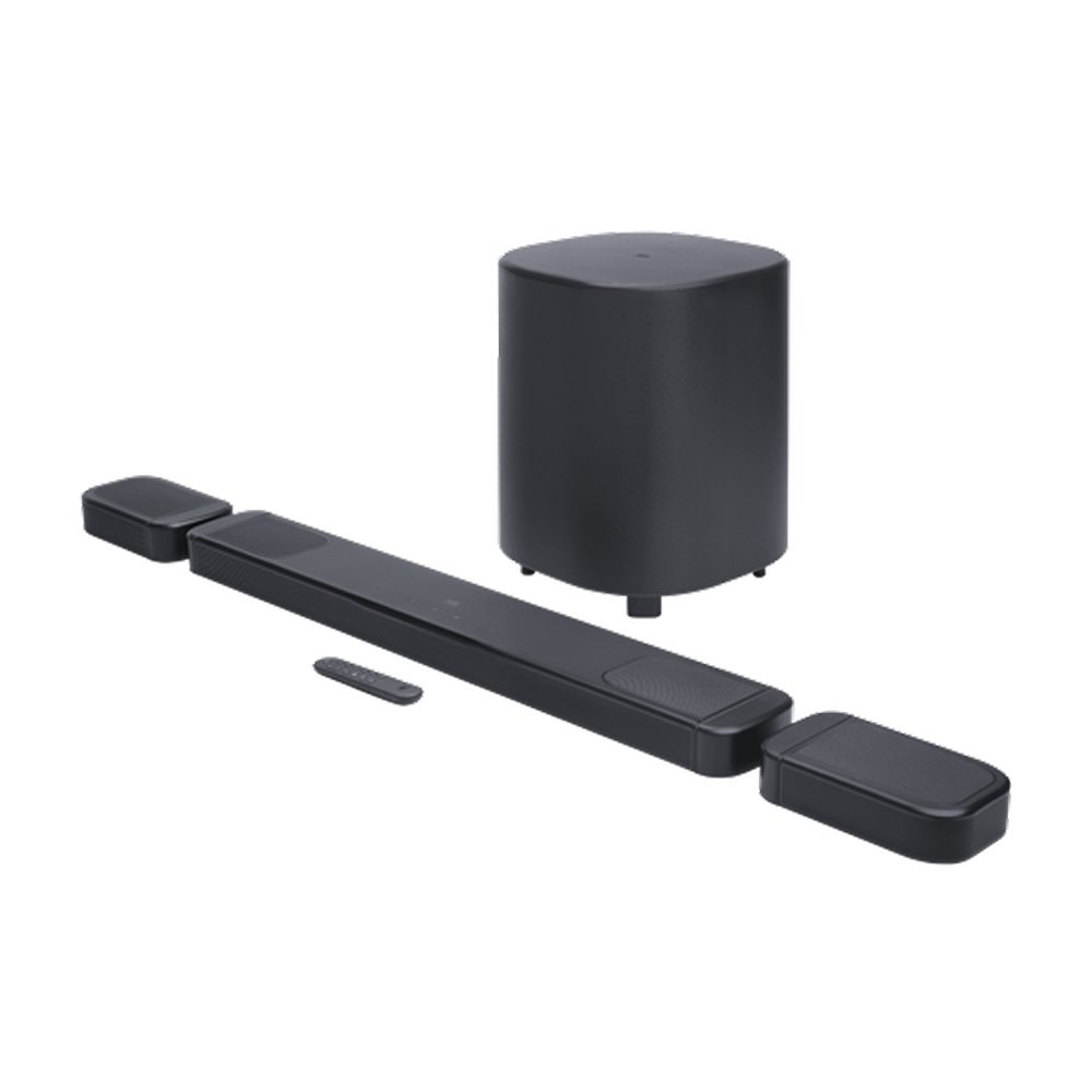 Soundbar JBL Bar 1000 M2, 7.1.4 Canais, Dolby Atmos e DTS:X, Subwoofer Sem Fio, Preta - JBLBAR1000M2BLKBR Soundbar JBL Bar 1000 M2, 7.1.4 Canais, Dolby Atmos e DTS:X, Subwoofer Sem Fio, Preta - JBLBAR1000M2BLKBR