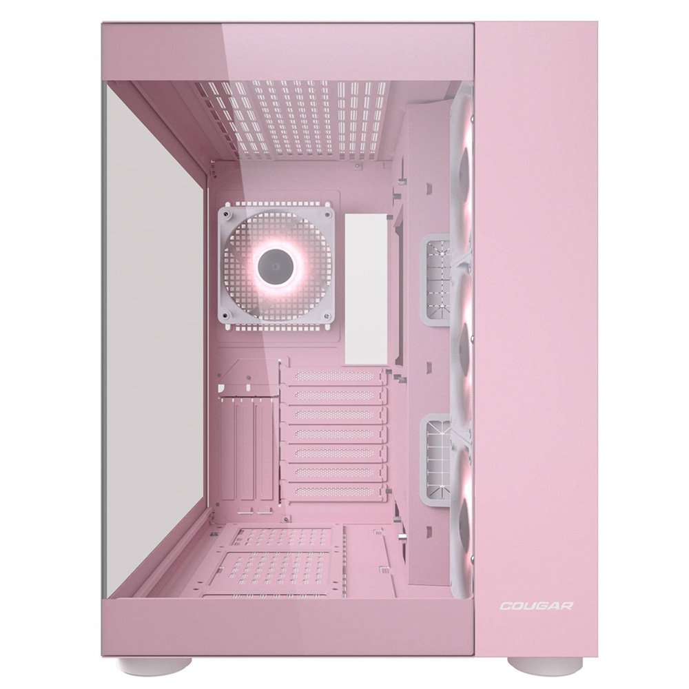 Gabinete Gamer Cougar Uniface, Mid Tower, RGB, ATX, Lateral em Vidro Temperado, com 4 Fans, Rosa - 385KA10.0005