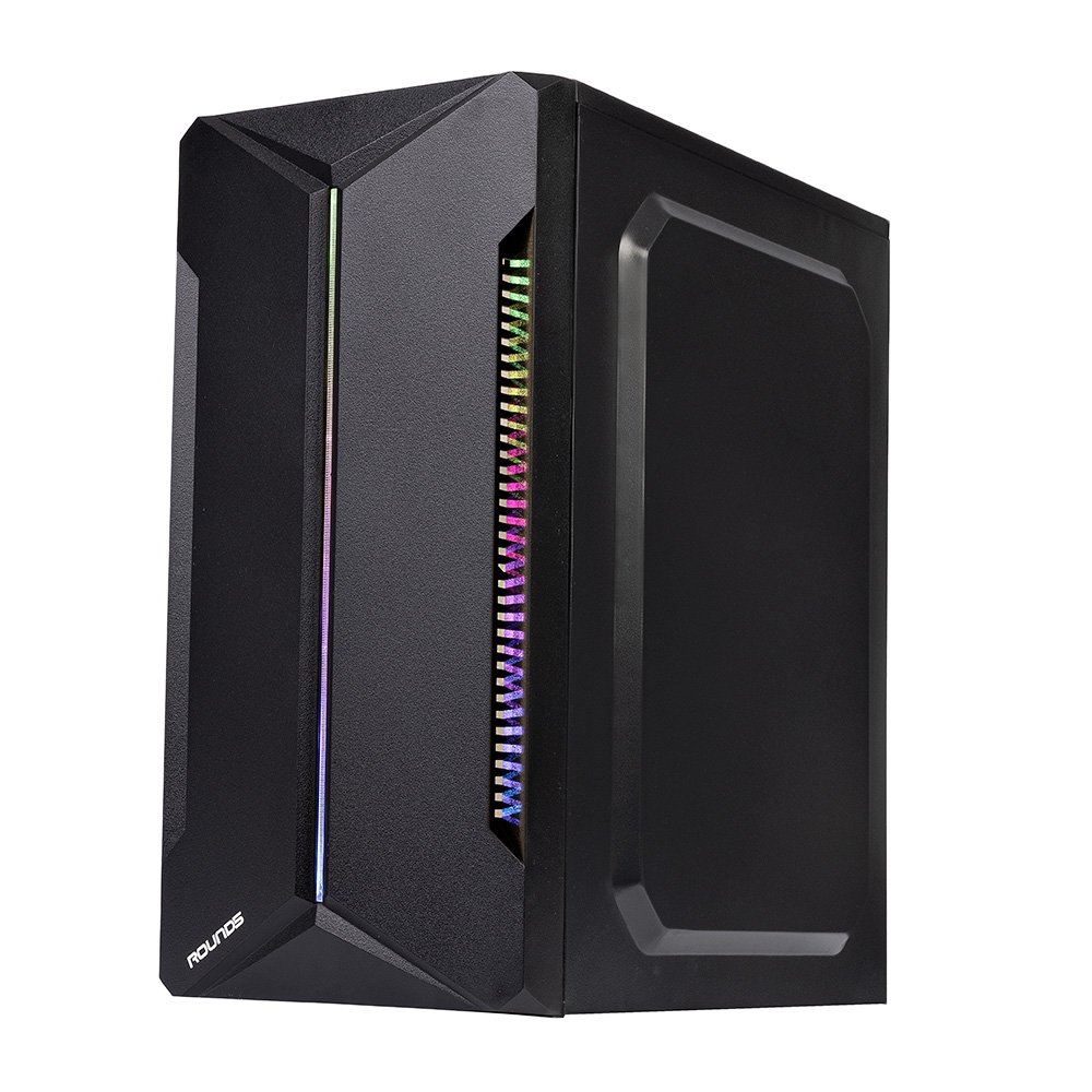Gabinete Gamer Round5 Mants, Mini Tower, RGB, M-ATX, Lateral em Vidro, Preto - R5-MANTS-B-2178