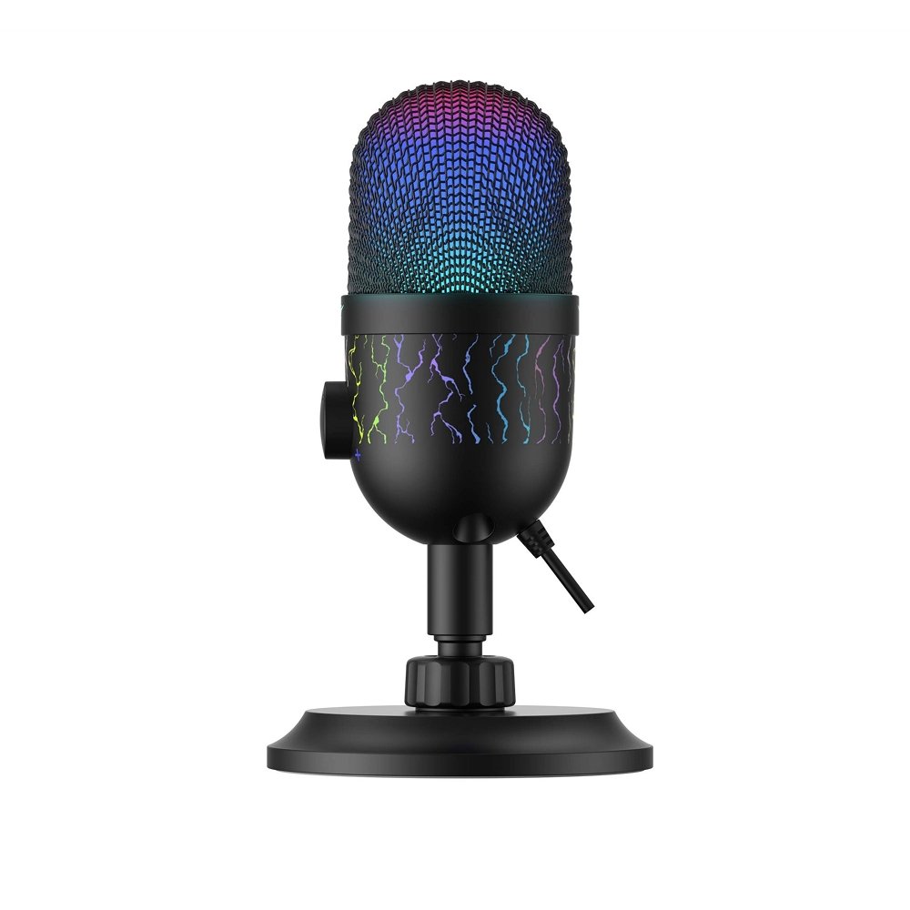 Microfone Gamer Havit GK52, RGB, Cardioide, Conexão 3.5mm, Preto - GK52