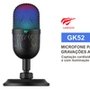 Microfone Gamer Havit GK52, RGB, Cardioide, Conexão 3.5mm, Preto - GK52