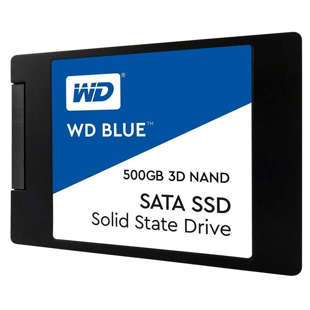 SSD WD Blue, SATA, 500GB, 2.5", Leitura 560MB/s, Gravação 530MB/s, Preto - WDS500G2B0A SSD WD Blue, SATA, 500GB, 2.5", Leitura 560MB/s, Gravação 530MB/s, Preto - WDS500G2B0A