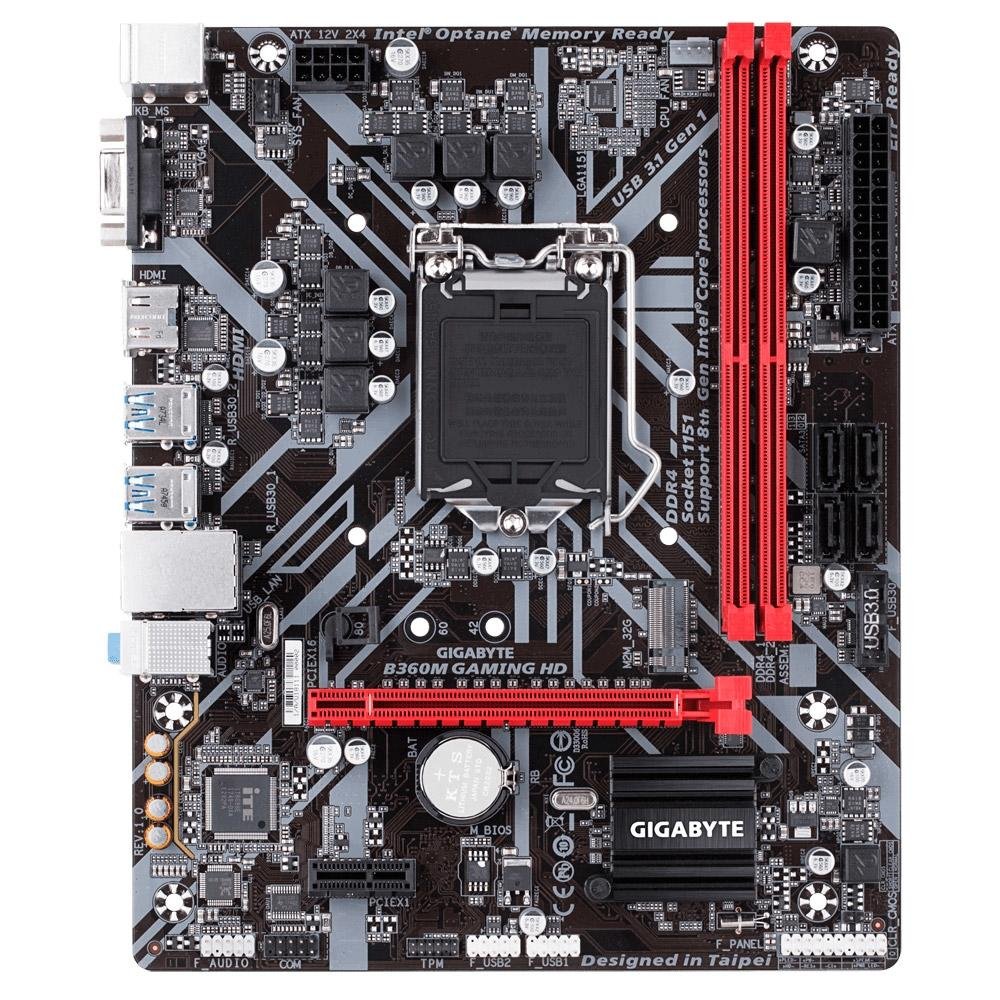 Placa-Mãe Gigabyte B360M Gaming HD, Intel LGA 1151, mATX, DDR4