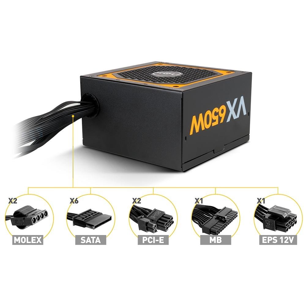 Fonte Nox Urano, 650W, 80 Plus Bronze - NXURVX650BZ | KaBuM!