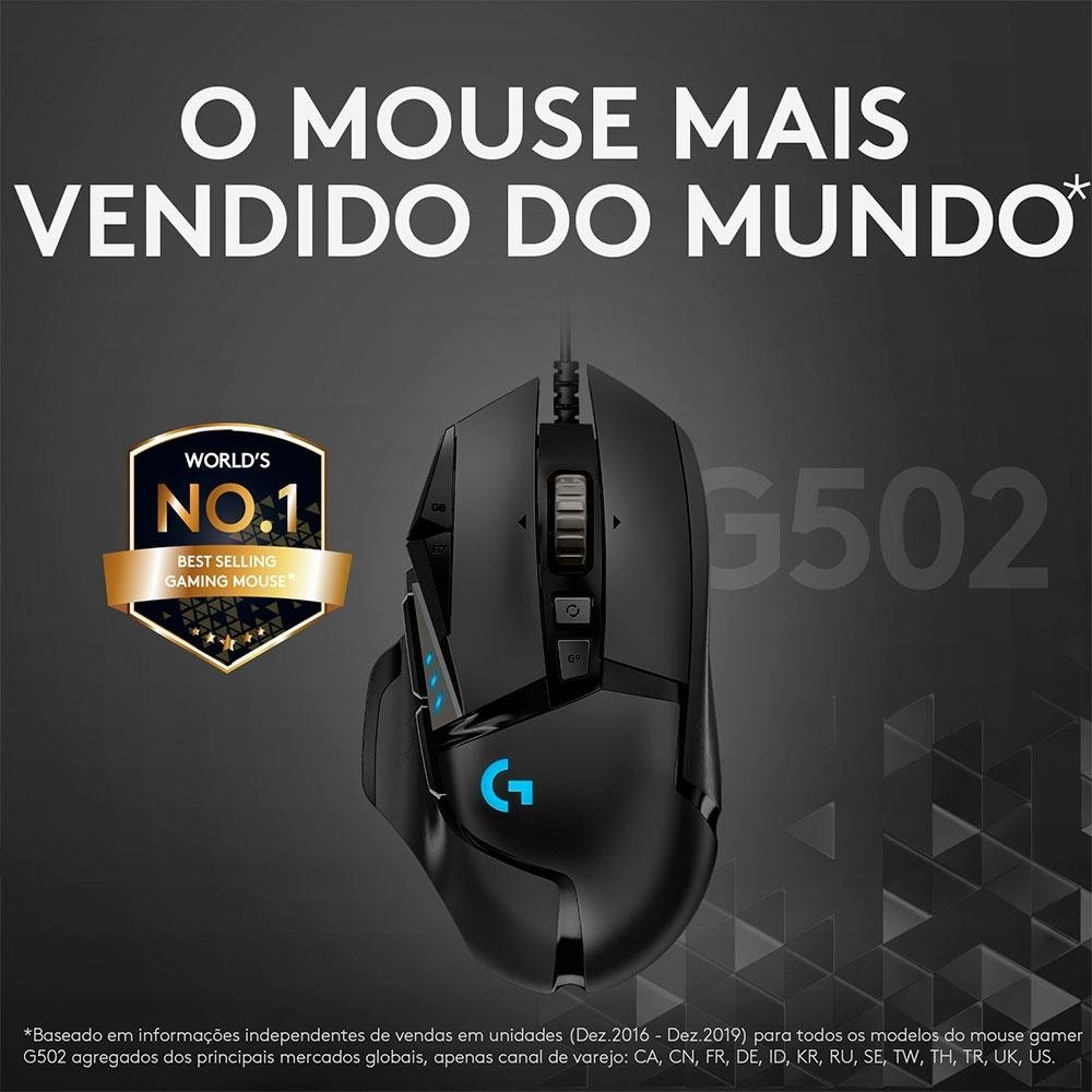 Mouse Gamer Logitech G502 HERO RGB | KaBuM!