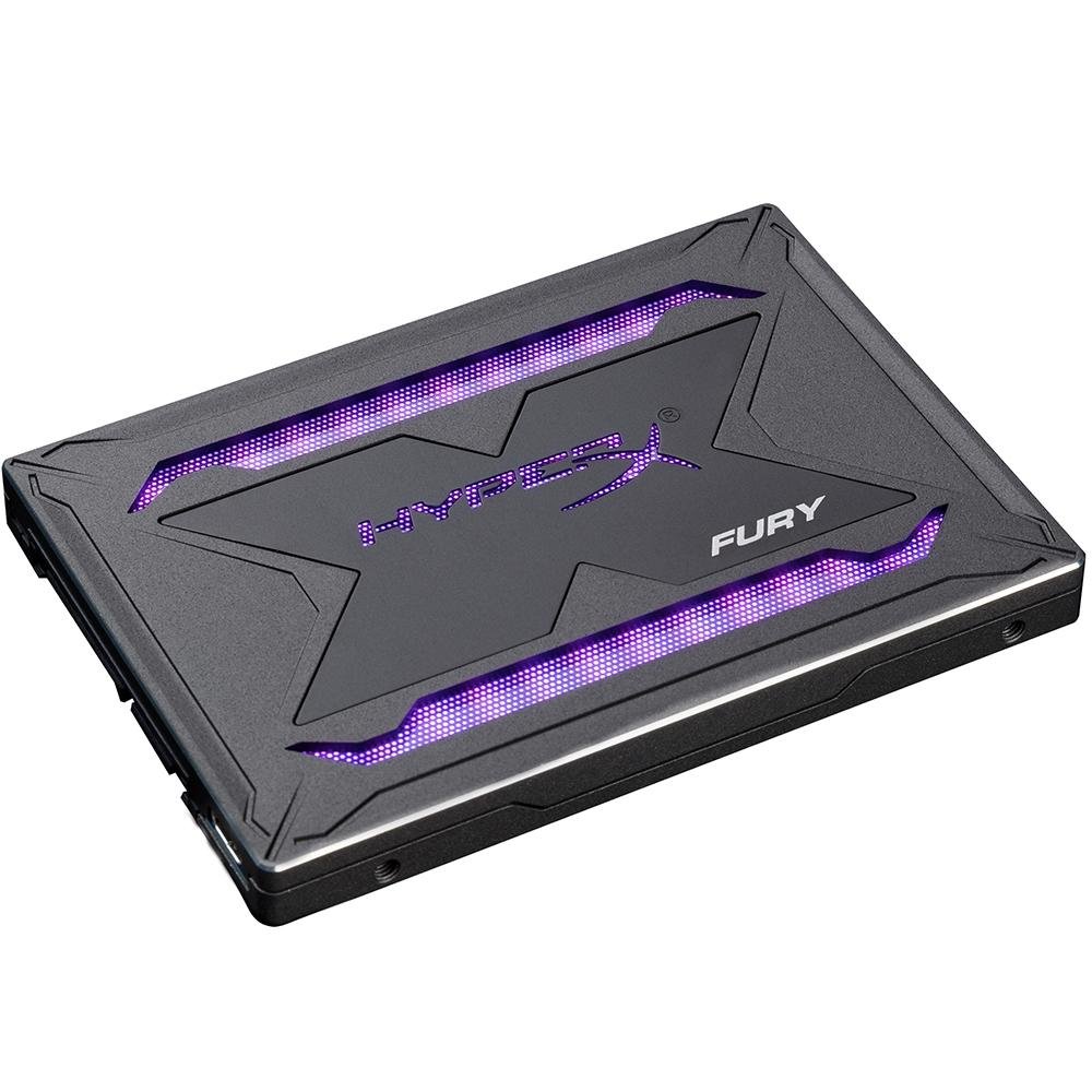 SSD HyperX Fury RGB, 480GB, SATA, Leitura 550MB/s, Gravação 480MB/s - SHFR200/480G SSD HyperX Fury RGB, 480GB, SATA, Leitura 550MB/s, Gravação 480MB/s - SHFR200/480G