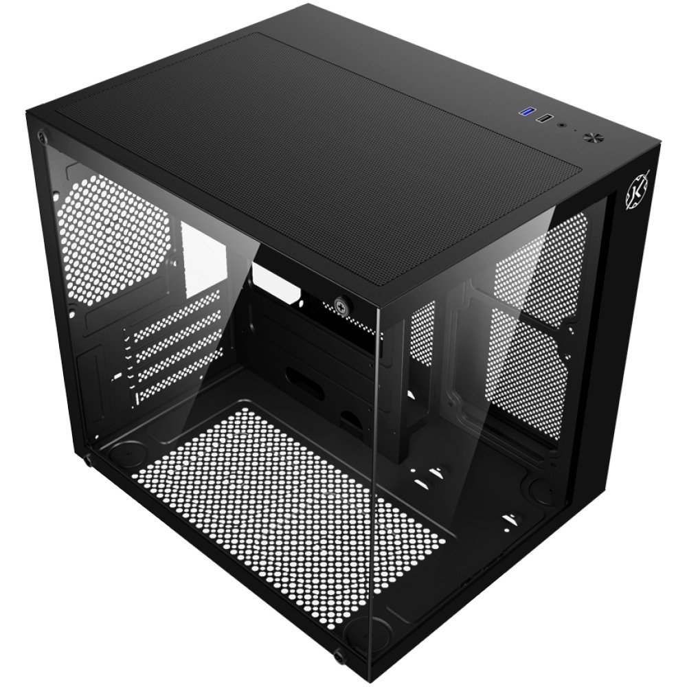 Gabinete Gamer Kalkan Midgard Lite, M-ATX, Frontal e Lateral em Vidro Temperado, Sem Fans, Preto - KLK00090