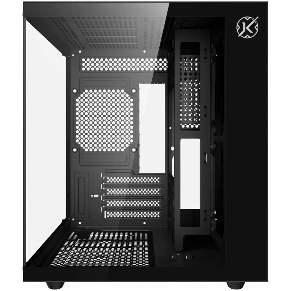Gabinete Gamer Kalkan Midgard Lite, M-ATX, Frontal e Lateral em Vidro Temperado, Sem Fans, Preto - KLK00090