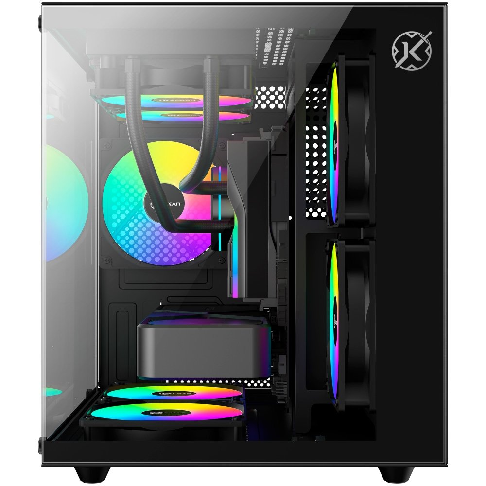 Gabinete Gamer Kalkan Midgard Lite, M-ATX, Frontal e Lateral em Vidro Temperado, Sem Fans, Preto - KLK00090