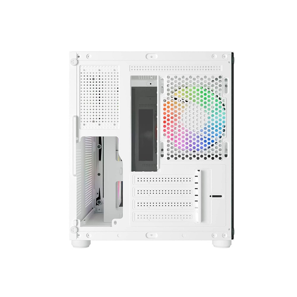 Gabinete Gamer Bluecase Pure Pro BG-064, Micro-ATX, Mini-ITX, 3x Fans Rainbow, Lateral em Vidro, Branco - BG-064PWBX