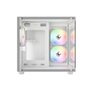 Gabinete Gamer Bluecase Pure Pro BG-064, Micro-ATX, Mini-ITX, 3x Fans Rainbow, Lateral em Vidro, Branco - BG-064PWBX