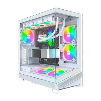 Gabinete Gamer Montech Sky 3, Mid Tower, Vidro Temperado, 4 Fans ARGB, ATX, Branco - SKY3W