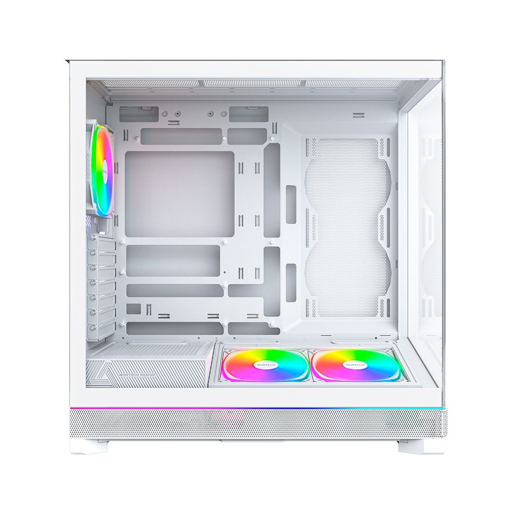Gabinete Gamer Montech Sky 3, Mid Tower, Vidro Temperado, 4 Fans ARGB, ATX, Branco - SKY3W