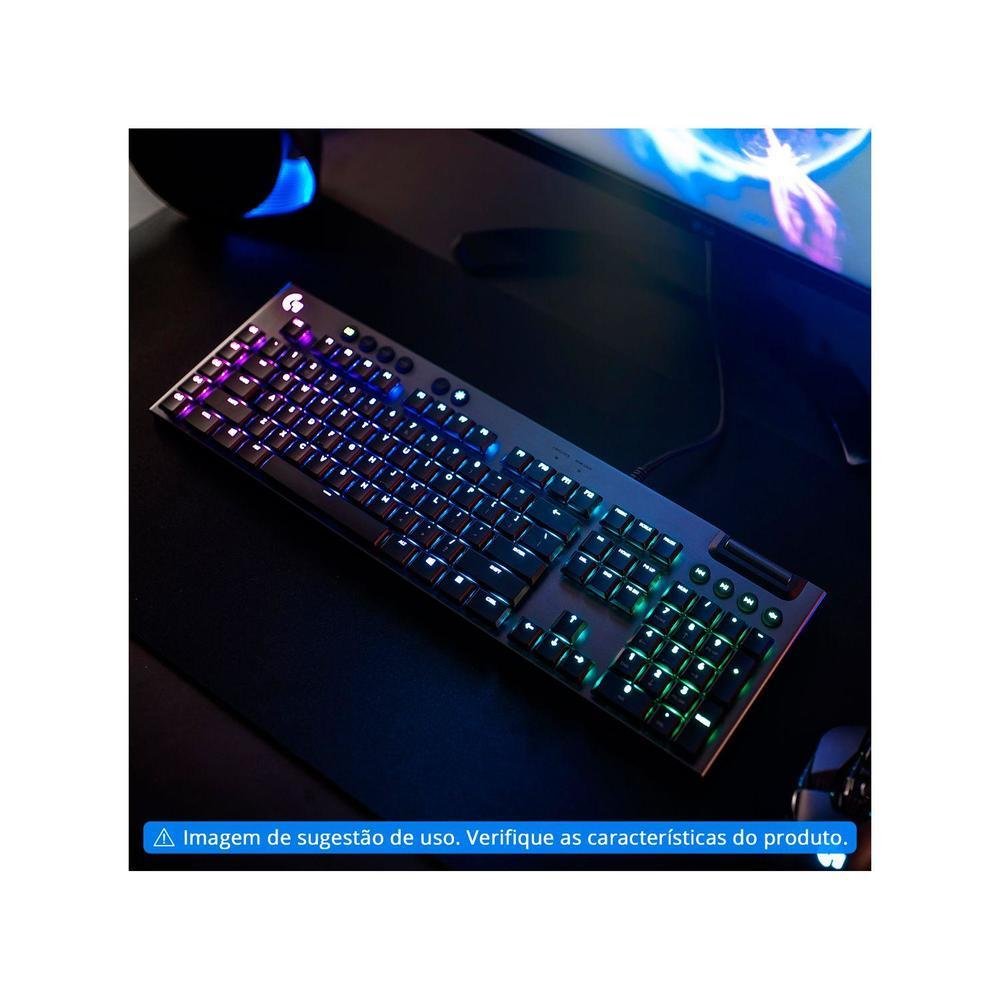 Teclado Mecânico Gamer Logitech G815, Design ultrafino, RGB, Switch GL Tactile, US - 920-008984