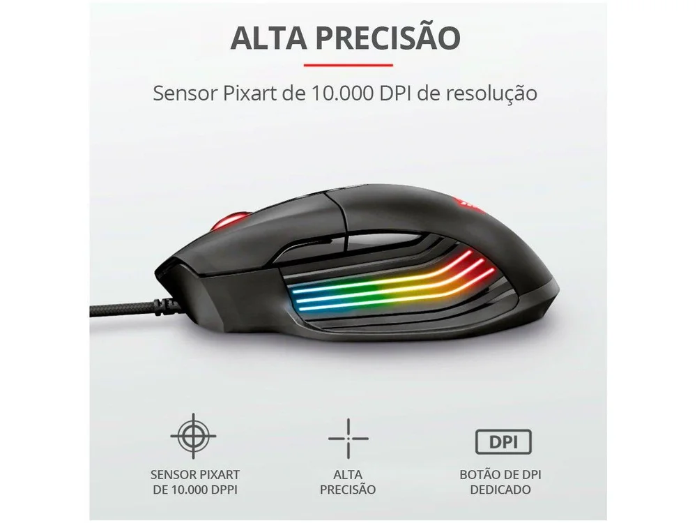 Mouse Gamer Trust Xidon GXT 940 RGB 10000 DPI Com