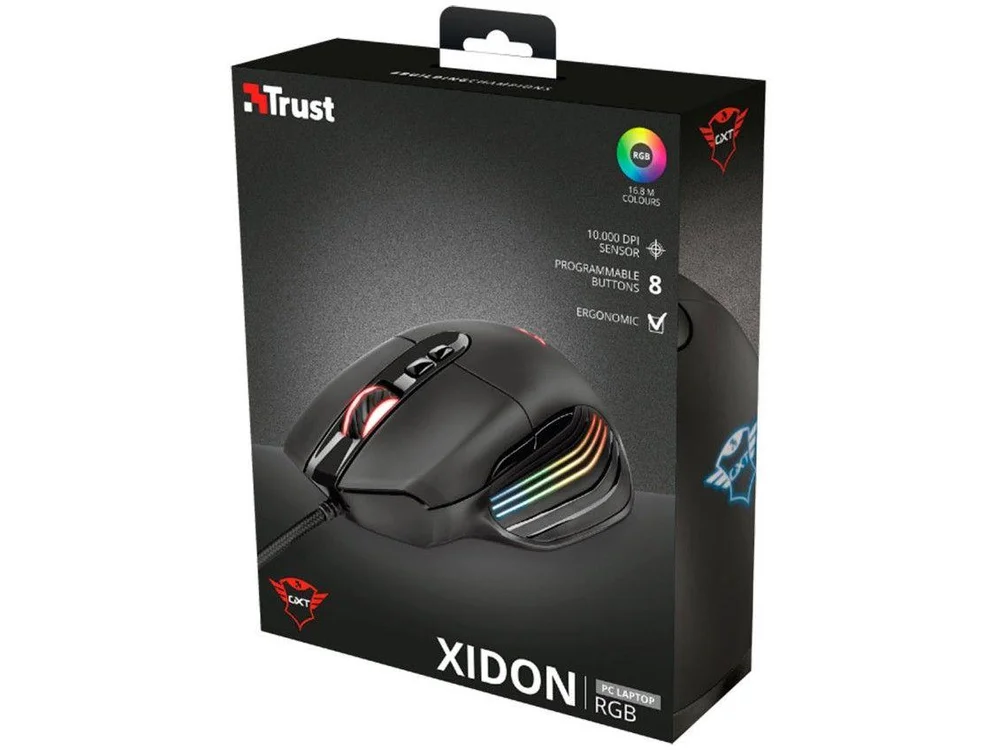 Mouse Gamer Trust Xidon GXT 940 RGB 10000 DPI Com
