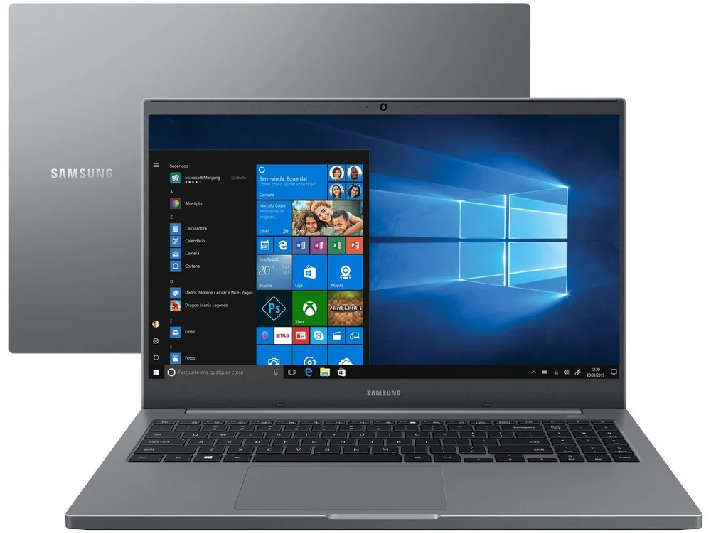 Notebook Samsung Intel Celeron 6305, 4GB RAM, SSD 256GB, 15.6 Polegada Full HD, Windows 10, Cinza Chumbo - Np550xda-ko3br Notebook Samsung Intel Celeron 6305, 4GB RAM, SSD 256GB, 15.6 Polegada Full HD, Windows 10, Cinza Chumbo - Np550xda-ko3br