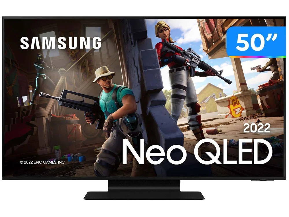 Smart TV Samsung 50 Polegadas QLED 4K, HDMI, Bluetooth, USB, Wi-Fi, 144hz, Processador Com IA - 50QN90B Smart TV Samsung 50 Polegadas QLED 4K, HDMI, Bluetooth, USB, Wi-Fi, 144hz, Processador Com IA - 50QN90B