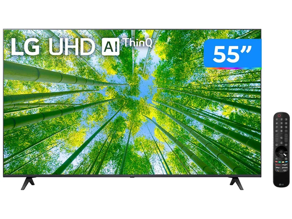 Smart TV LG 55 Polegadas 4K, UHD, Com Wi-Fi, Bluetooth, HDR, NVIDIA GeForce Now, ThinqAI, Smart Magic, Google Alexa - 55UQ8050 Smart TV LG 55 Polegadas 4K, UHD, Com Wi-Fi, Bluetooth, HDR, NVIDIA GeForce Now, ThinqAI, Smart Magic, Google Alexa - 55UQ8050