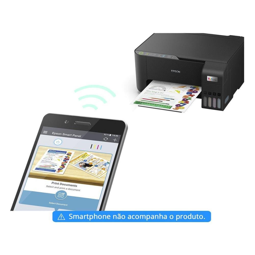 Impressora Multifuncional Epson EcoTank L3250, Colorida, Wifi, Wireless, USB, Bivolt, Preta - C11CJ67303