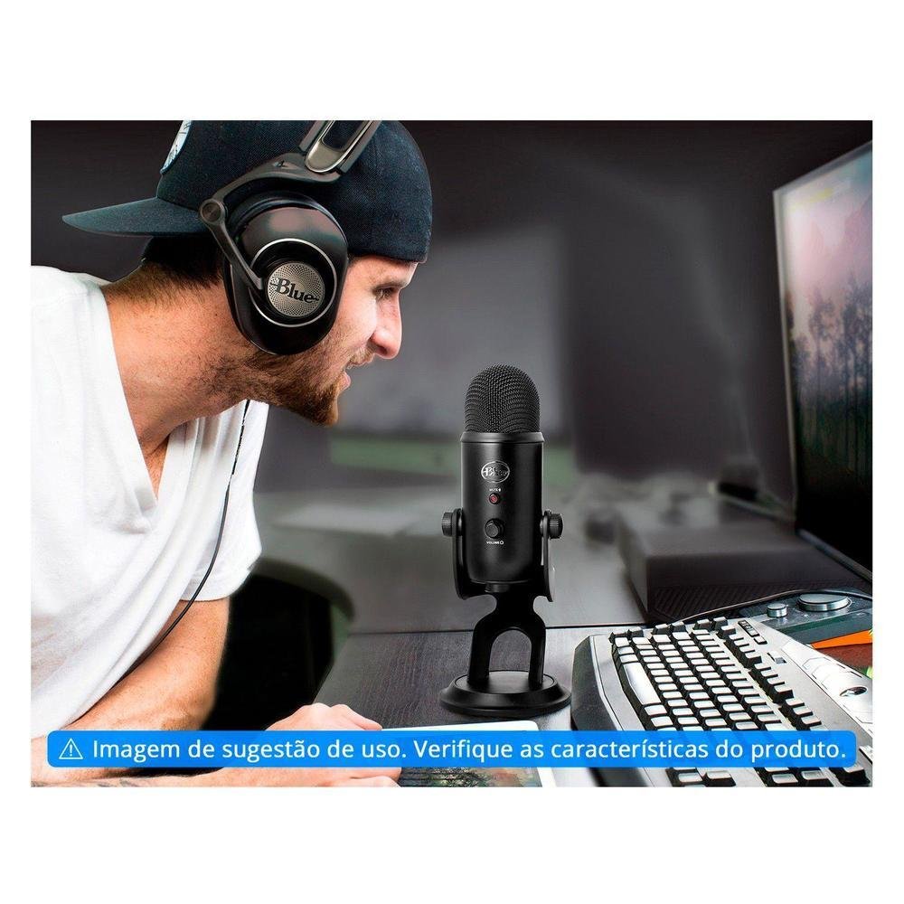 Microfone Condensador Streaming Blue Yeti USB