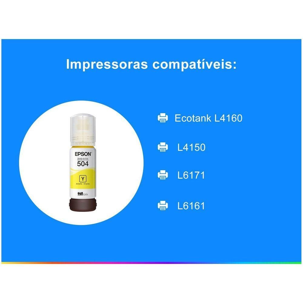 Garrafa de Tinta Epson T504 Amarelo