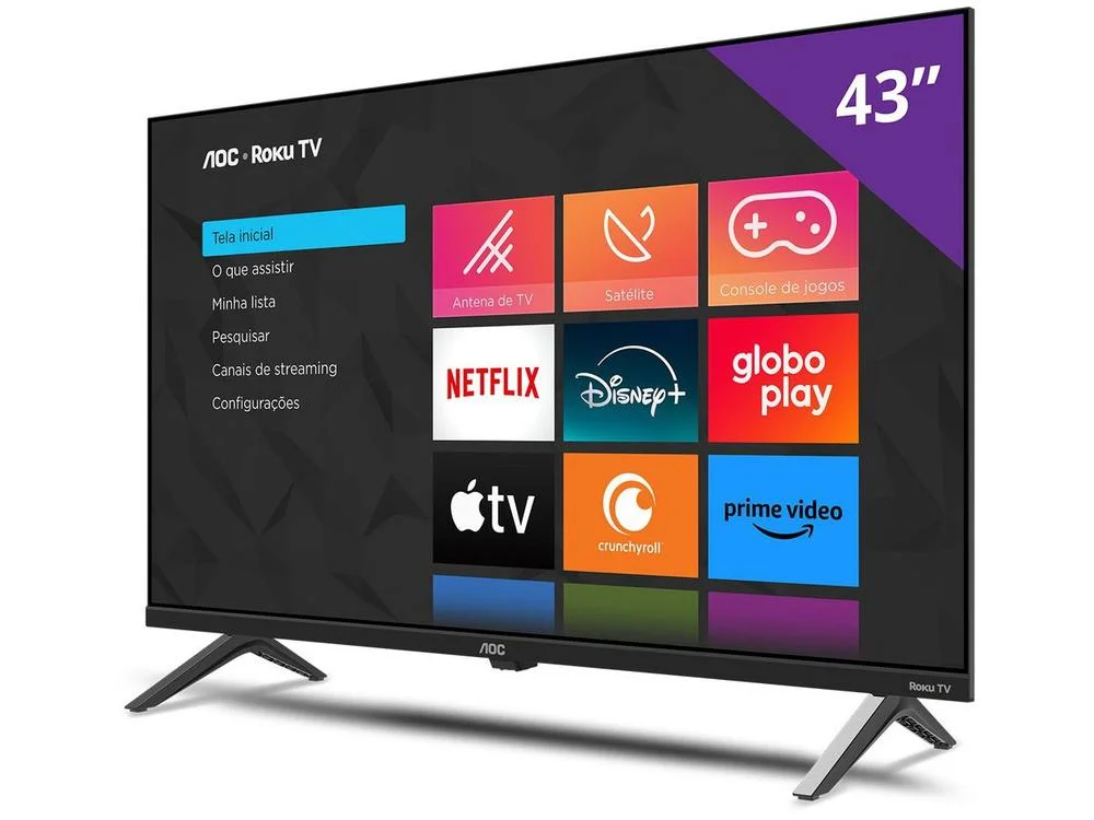Smart TV 43" Full HD DLED AOC 43S5045/78G VA Wi-Fi 3 HDMI 1 USB