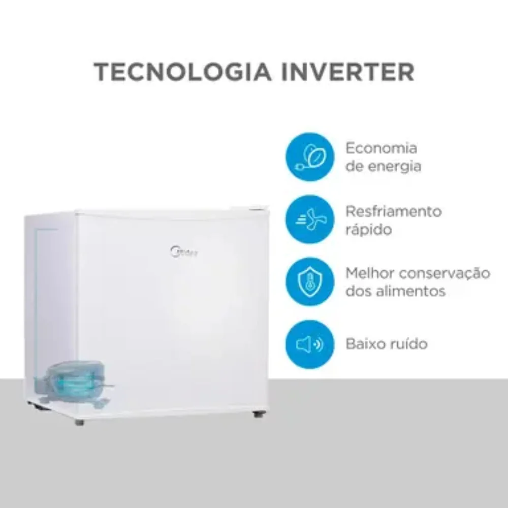 Frigobar 45 Litros Inverter 1 Porta Degelo Manual Mdrd086fgd013 Midea