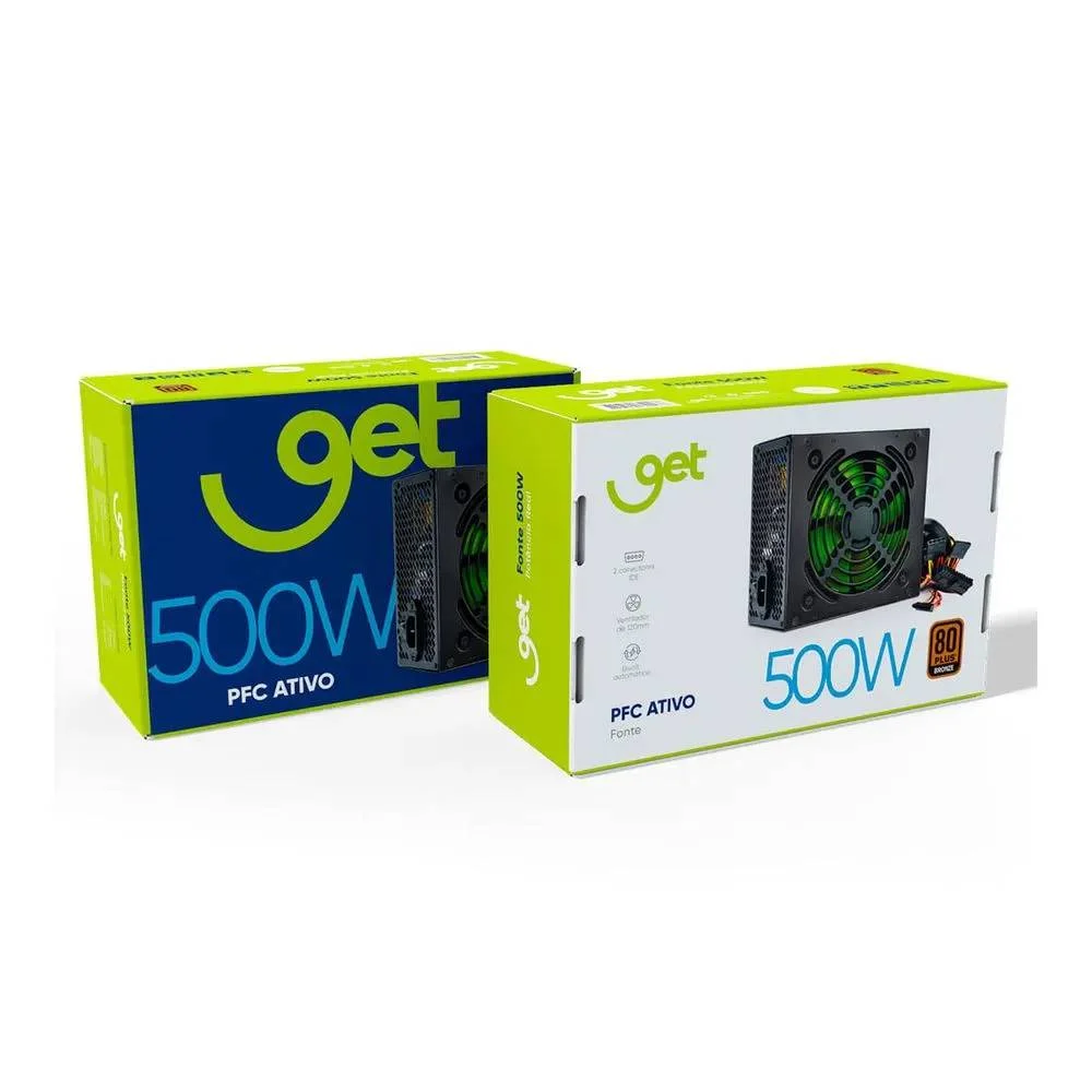 Fonte De Alimentação Get 500w 80 Plus Bronze Bivolt Fonte De Alimentação Get 500w 80 Plus Bronze Bivolt