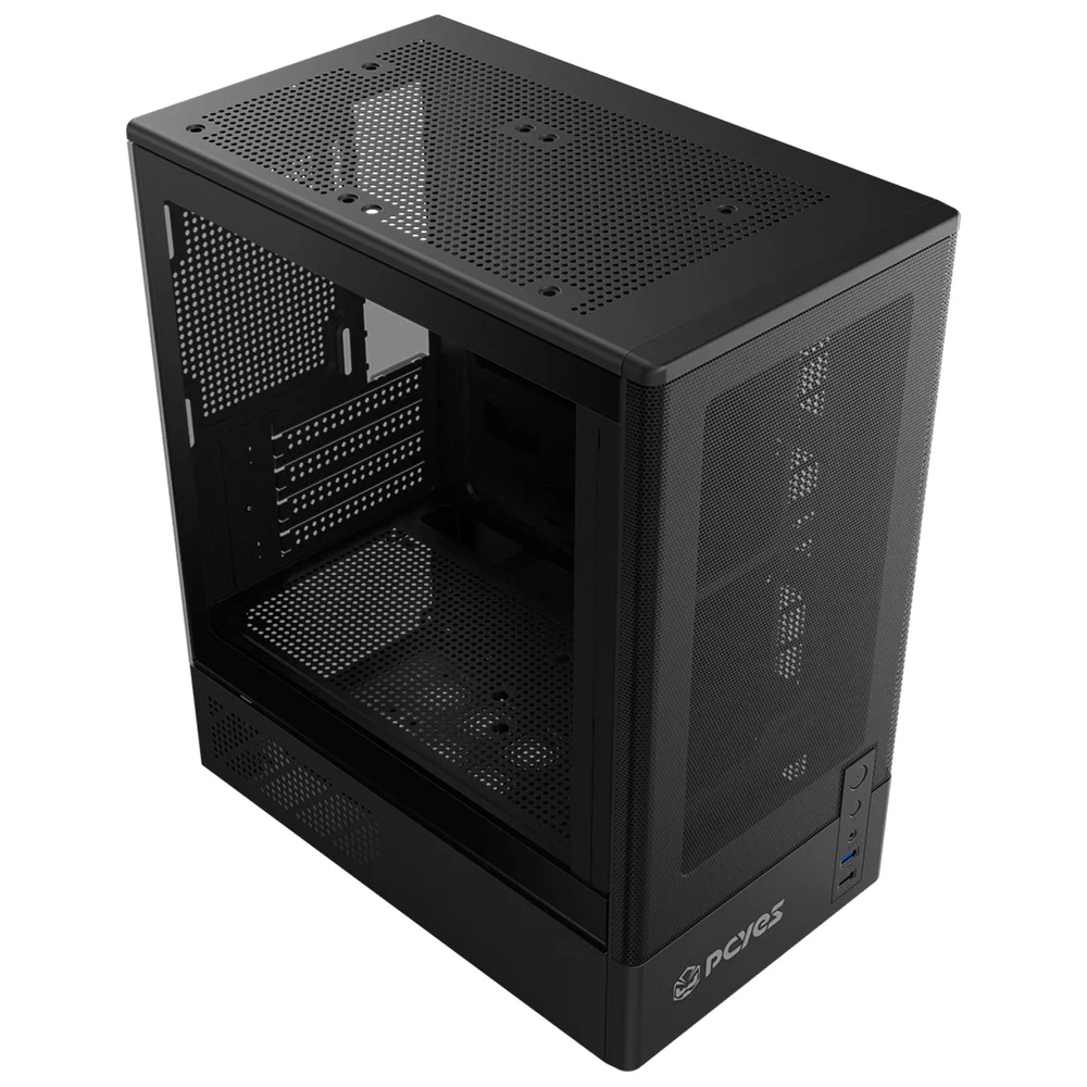 Gabinete Gamer PCyes Kauri Black Vulcan, Lateral Em Vidro Temperado, Usb 3.0, Micro Atx, Preto - Gkribv Gabinete Gamer PCyes Kauri Black Vulcan, Lateral Em Vidro Temperado, Usb 3.0, Micro Atx, Preto - Gkribv