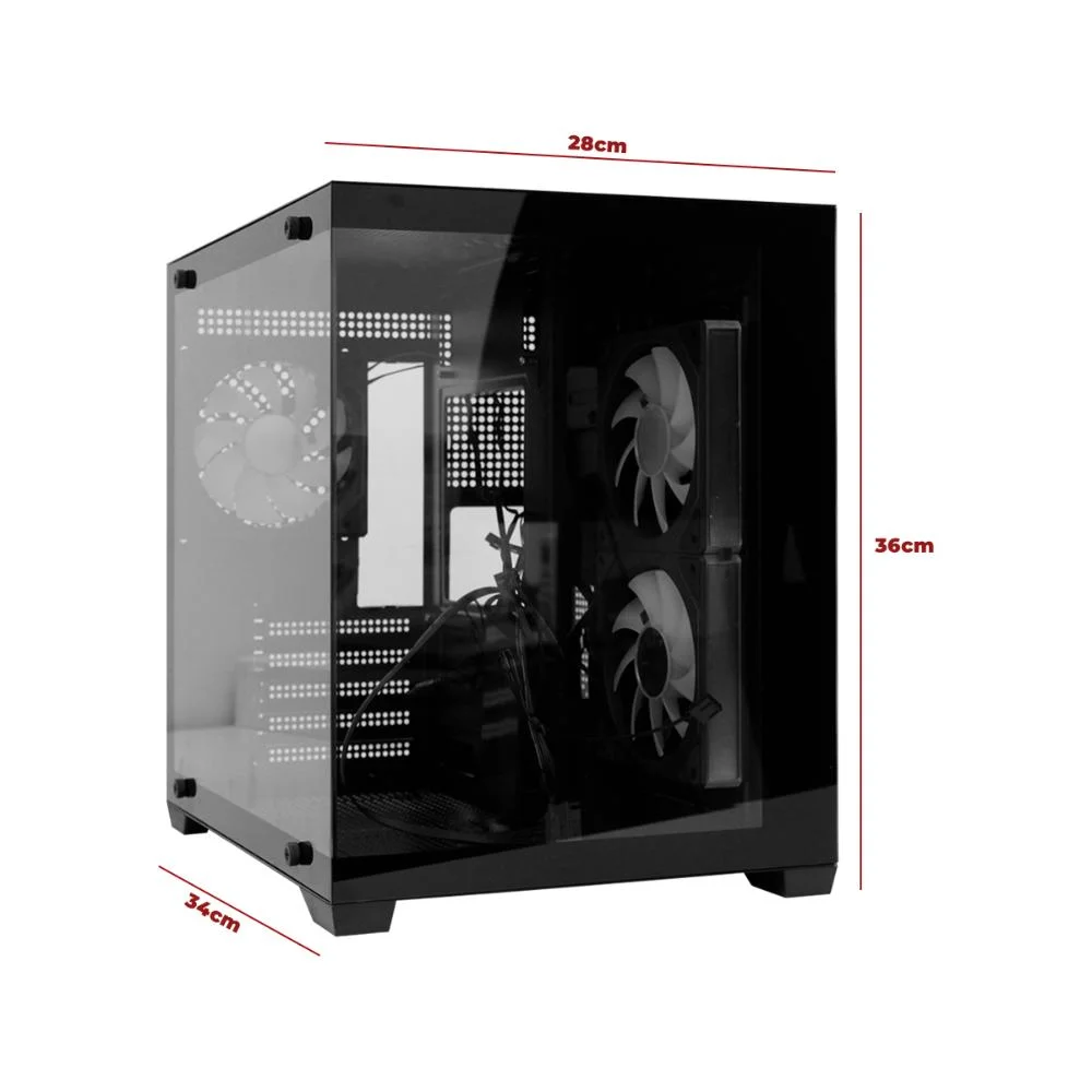 Gabinete Gamer Com Lateral De Vidro Temperado, Usb 3.0, RGB, Compatível Water Cooler 240mm E Refrigeração Eficiente