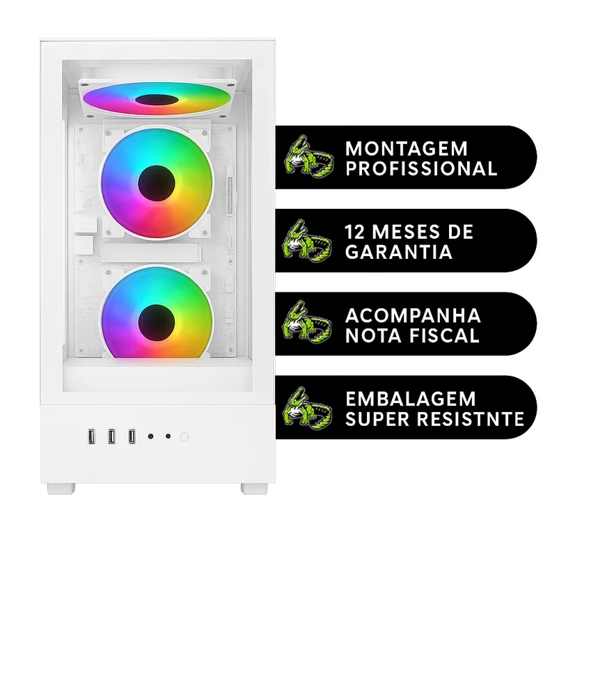 PC Gamer Branco Intel i7 Placa De Vídeo Rx 550 4gb Memoria Ram 16gb SSD 480GB em Campinas - foto 3