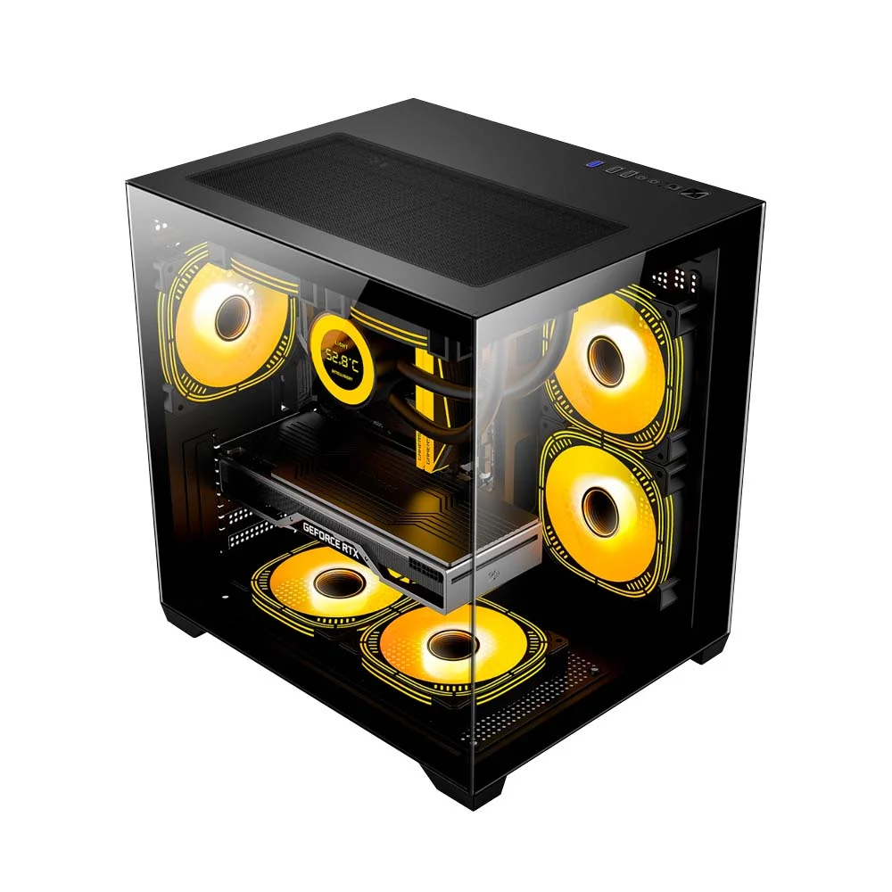 Gabinete Gamer Duex Aquario, Mid-tower, Lateral E Frontal De Vidro, Preto, Sem Fan - Dxga275bk Gabinete Gamer Duex Aquario, Mid-tower, Lateral E Frontal De Vidro, Preto, Sem Fan - Dxga275bk