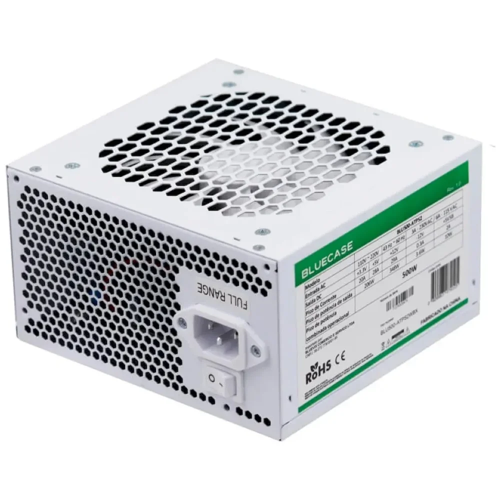 Fonte Atx 600w Biv Automatico Pfc Passivo Blu600-atps2w Branco - Bluecase