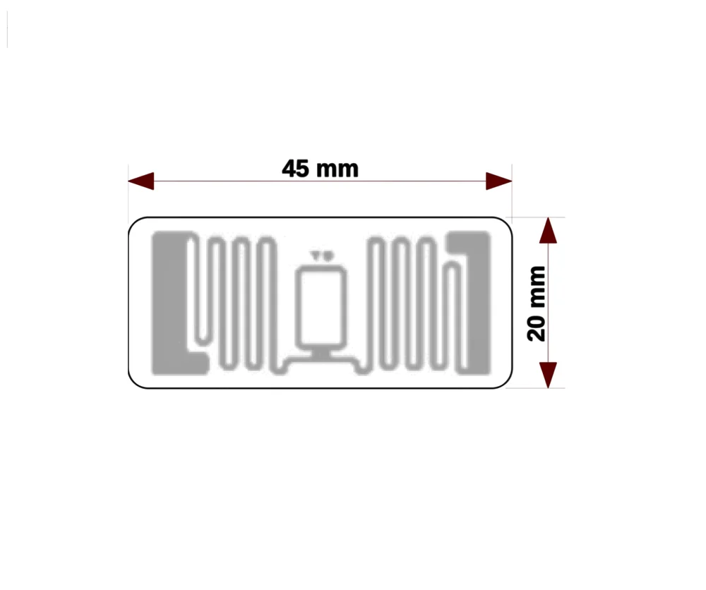Etiqueta Rfid Uhf 900 Mhz 45x20 - 1000 Unidades