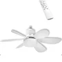 Ventilador De Teto Silencioso 6 Pás Com Lâmpada LED Timer E Controle Remoto