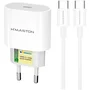 Carregador H'maston Cb23 Para Iphone 15 16 - Turbo Tipo-c 30w + Cabo Tipo-c Para Tipo-c - Android