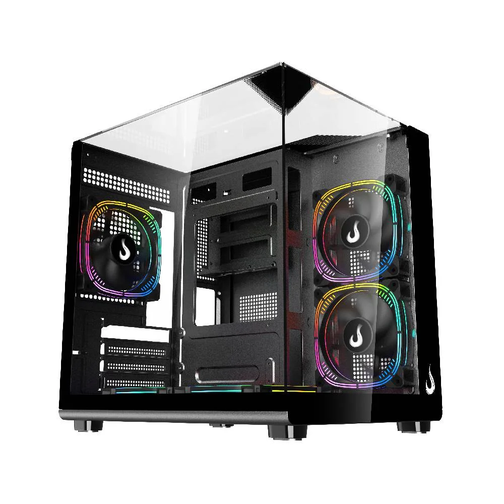 Gabinete Gamer Rise Mode Galaxy Full Glass X Mini Vidro Temperado USB 3.0 S/ Fan Preto - RM-CA-FGXN-B Gabinete Gamer Rise Mode Galaxy Full Glass X Mini Vidro Temperado USB 3.0 S/ Fan Preto - RM-CA-FGXN-B